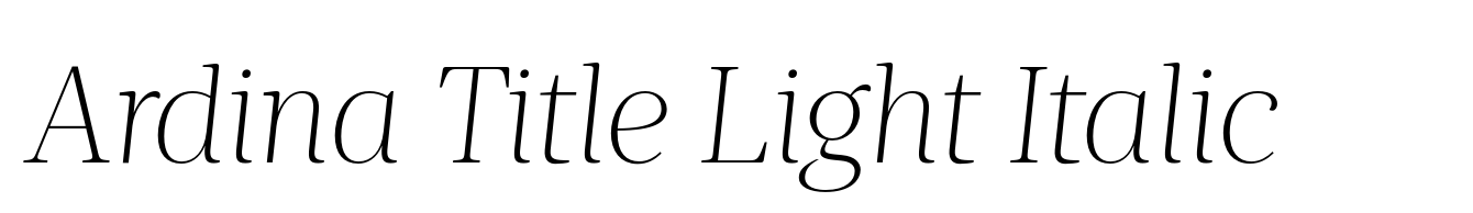 Ardina Title Light Italic